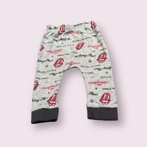 Gray, Black And Red Rolling Stones Baby Pants Size 3-6 Months